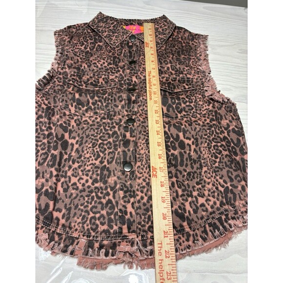 English Rose Womens Animal Print Sleeveless Vest Beaded Collar NWOT Size M/L - Picture 12 of 14